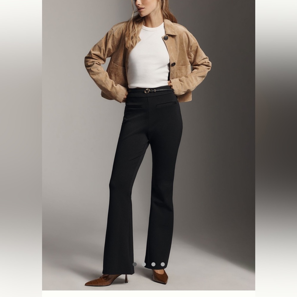 Anthropologie Black Flare Knit Pants - NWT